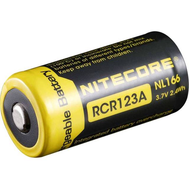 Nitecore RCR123A | 16340 uppladdningsbart batteri | 3,7V | 650mAh (original)