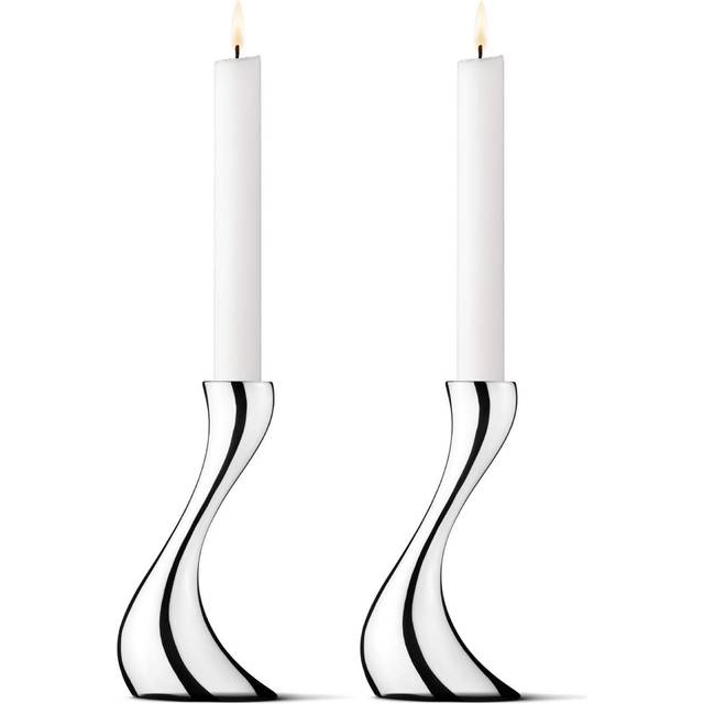 Georg Jensen Cobra ljusstake 2-pack liten, 16 cm