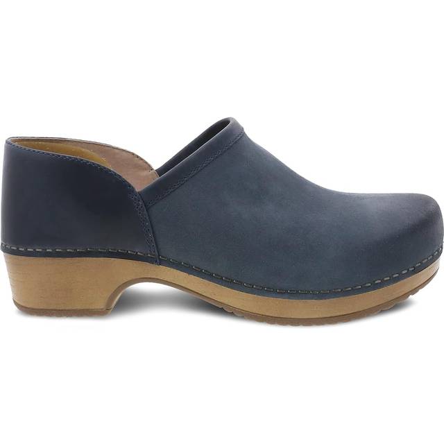 Dansko Brenna Navy Slip On Clogs for Women - Memory Foam and Arch Support for All -Day Comfort and Support - Lightweight EVA Oustole for Long-Lasting