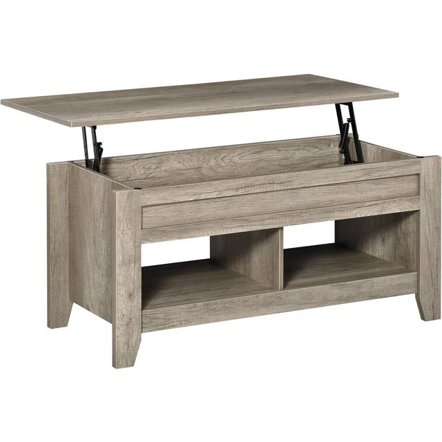 HOMCOM Lift Top Coffee Table With Hidden Storage Compartment Oak Effect