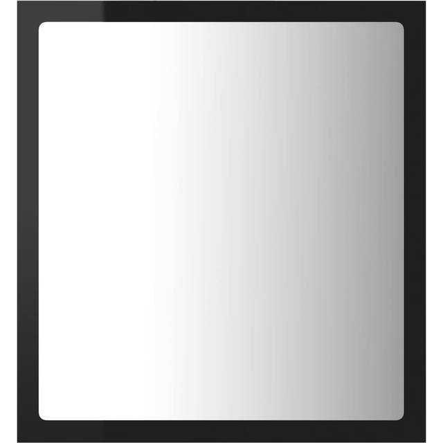 vidaXL LED Bathroom Mirror High Gloss Black 40x8.5x37 cm Acrylic