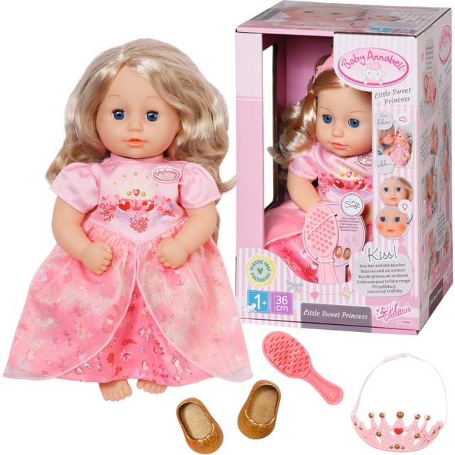 Baby Annabell Little Sweet Princess 36cm - For Toddlers 1 Year & Up - Promotes Empathy & Social Skills - Includes Dress, Shoes, Tiara & Brus