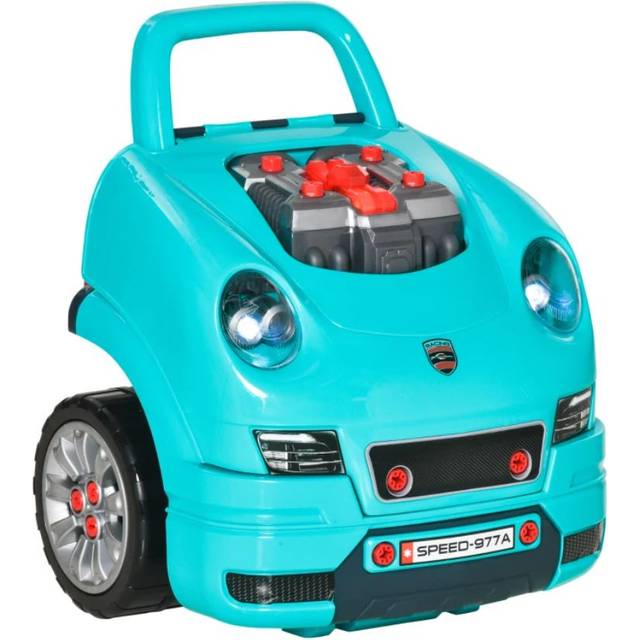 HOMCOM Kids Truck Engine Toy Set W/ Horn Light Car Key Age 3-5 Years Teal Green