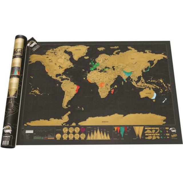 Scratch map världskarta i deluxe utförande - XXL storlek