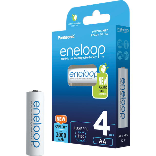 Panasonic Eneloop AA 2000mAh Rechargeable Batteries 4-pack - Bedste genopladelige batterier - Techii.dk