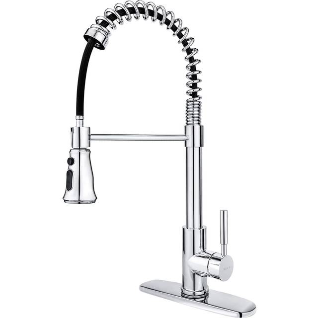 SOKA Kitchen Sink Faucet Single Handle with Pull Down Sprayer 3 Working Mode Stream  Spray & Pause Fit for 1 or 3 Hole