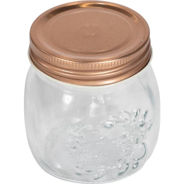 150ml Glass Storage Jar Rose Gold Copper Screw Top Lid Preserving Jam Pickles