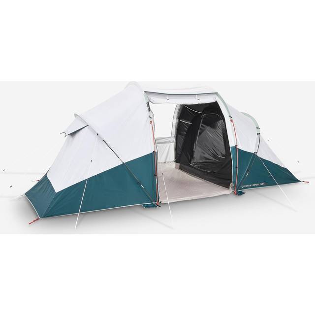 Decathlon Camping Tent With Poles Arpenaz 4.2 Fresh&Amp;Black - 4 Persons - 2 Bedrooms - White