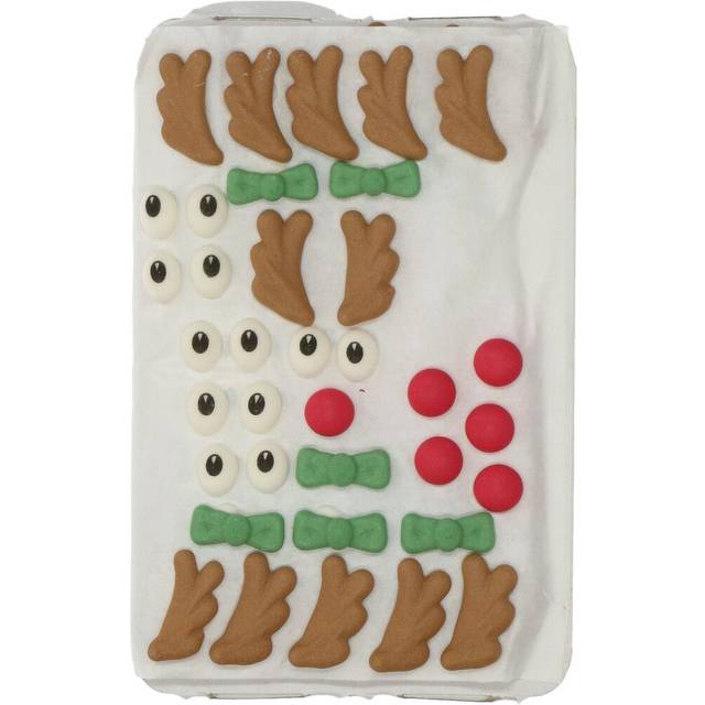 Reindeer - Royal Icing Topper Set Of 12 - Wilton - Green