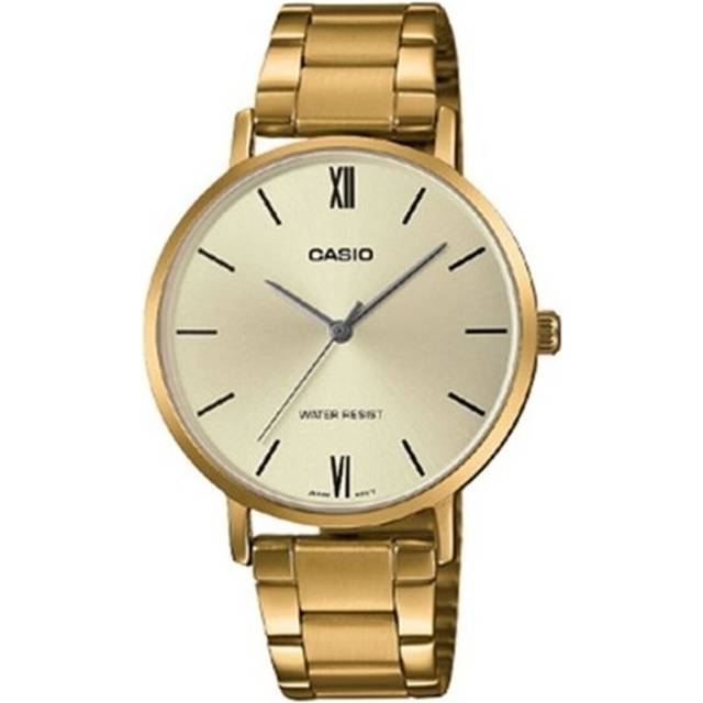 Casio Ltp-vt01g-9b Analog Gold-tone Stainless Steel Ladies Casual Dress Watch