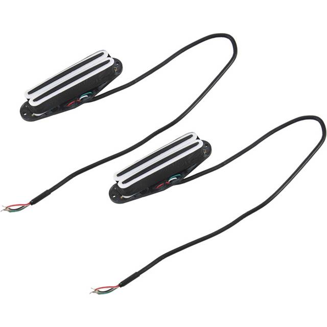 2X Dual Hot Rail Humbucker Pickups for ST Tele Strat Electric Guitar,Body with Black Rails