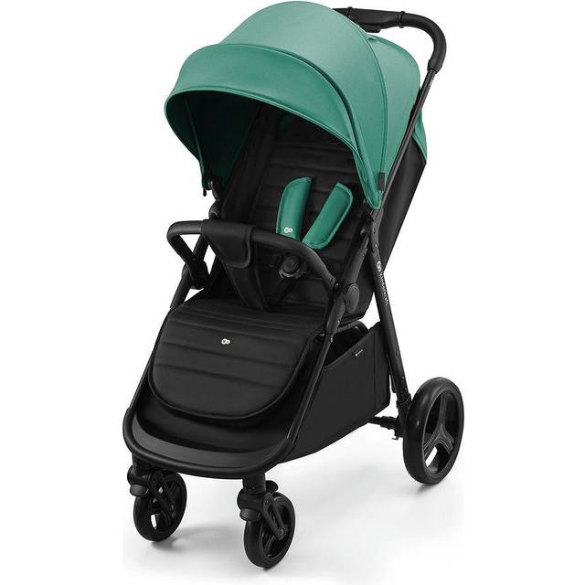 Kinderkraft RINE Buggy upp till 22 kg, barnvagn, hopfällbar med en hand, vattentätt skydd med UPF50+-filter, liggande position, mugghållare i set, grå