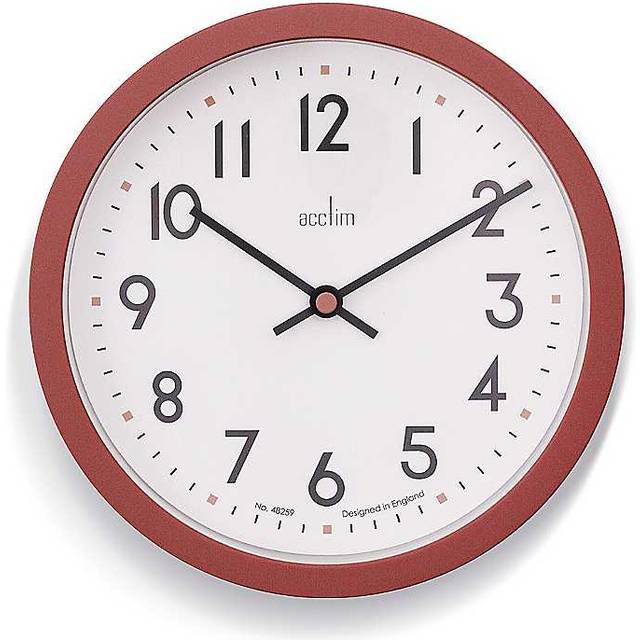 Acctim Elstow Retro Quartz Wall Clock - Red Clay