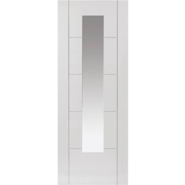 JB Kind Emral Modern Clear Glazed White Internal Door 1981 x 762mm - JB Kind Doors - 0.8 x 2m