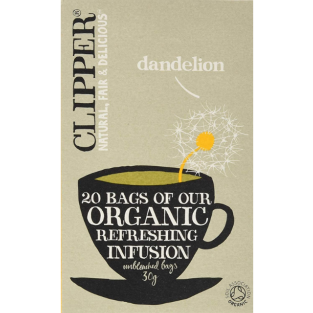 Clipper Organic Dandelion Infusion 20 Bags (Pack of 6, Total 120 Teabags)