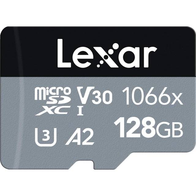 Lexar Professional 1066x 128GB microSDXC UHS-I Card w/ SD Adapter SILVER Series, Up To 160MB/s Read (LMS1066128G-BNAAG)