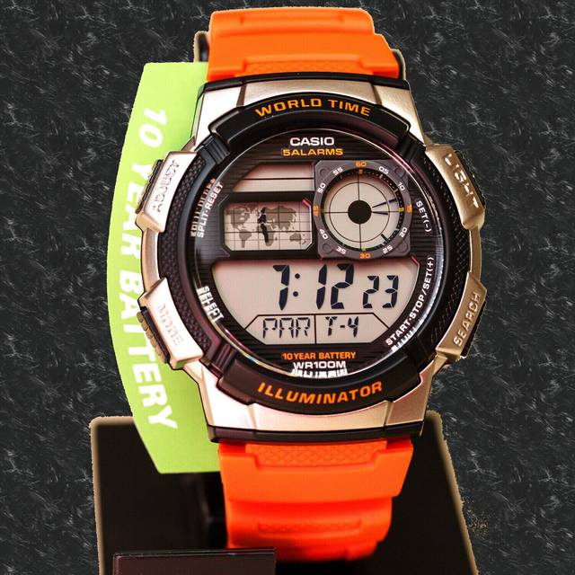 Casio Youth Series Illuminator World Time Alarm AE-1000W-4BV AE1000W-4BV Men&#39;s Watch