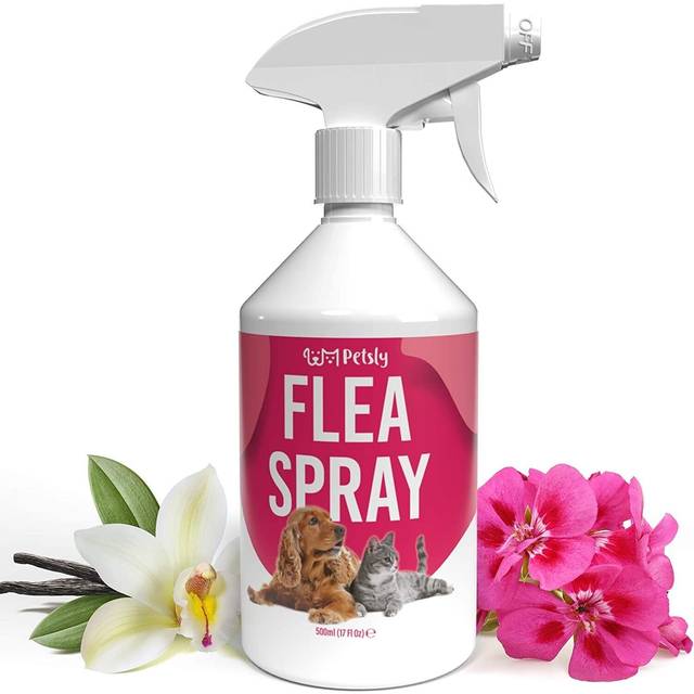 Petsly flea spray for the home - 500ml - max strength, 100% non-toxic,