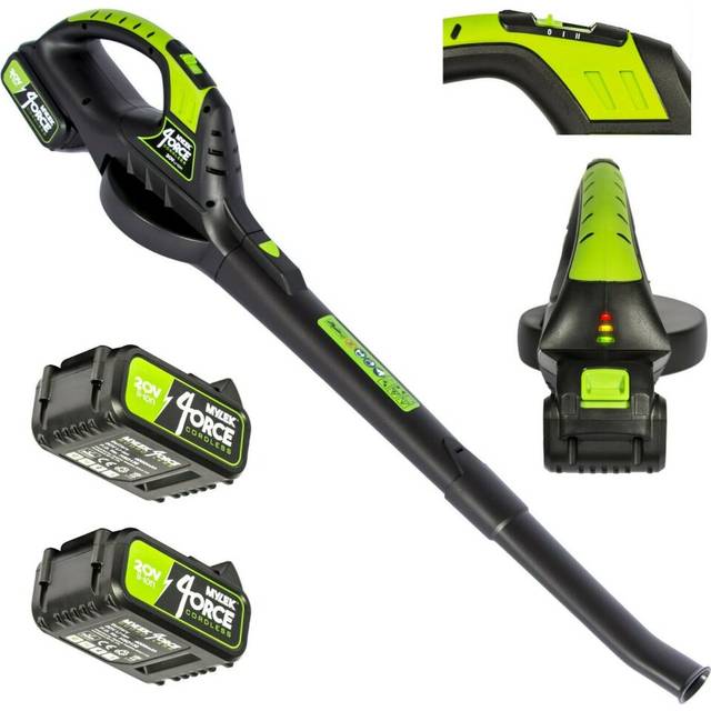 Cordless Leaf Blower Two Speed & 2 x 20V Li-ion Battery & Fast Charger - Black - One Size
