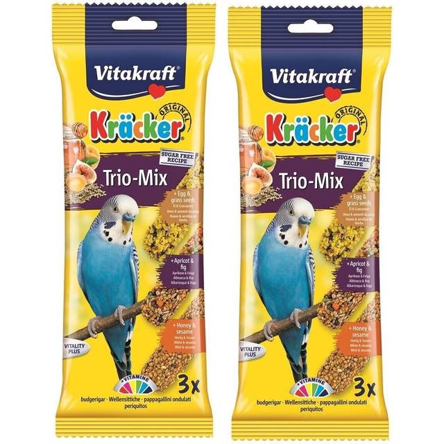Pack of 3 Vitakraft Budgie Krackers - Egg / Apricot / Honey