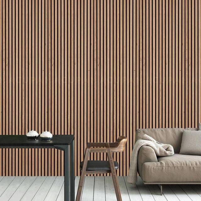 Acoustic Wall Panels 2.4m x 0.6m - Light Oak - One Size