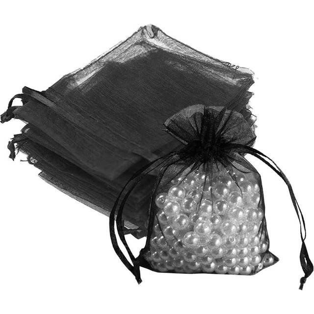 50x Presentpåsar / Organzapåsar - Svart