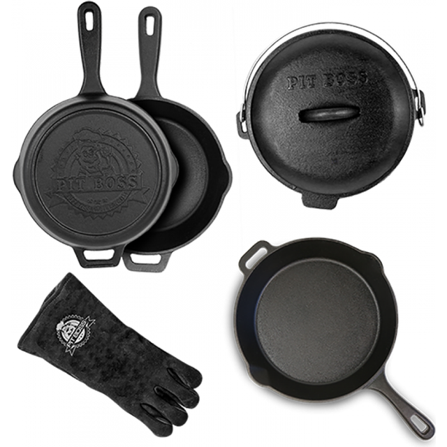 Pit Boss 6 Piece Cast Iron Starter Kit - Black