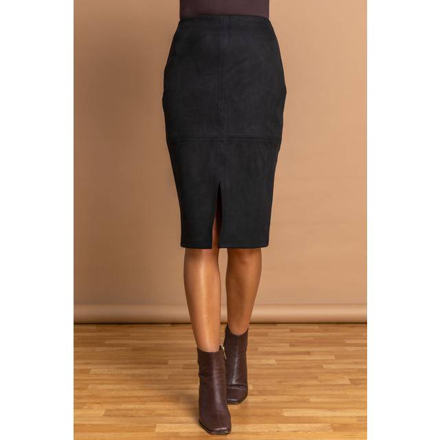Suedette stretch pencil skirt - ladies roman originals women