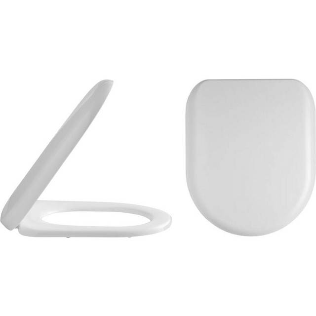 Nuie Luxury Soft Close D Shaped Toilet Seat - White, White