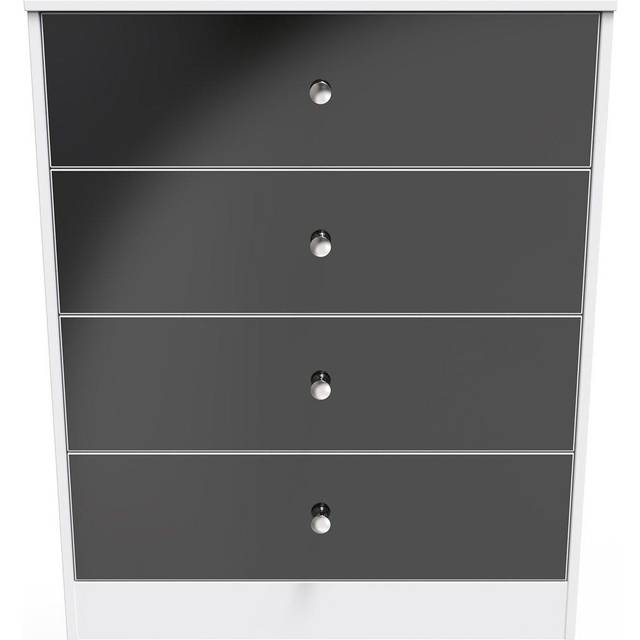 Welcome Furniture Ready Assembled Worcester 4 Drawer Chest In Black & White, Black