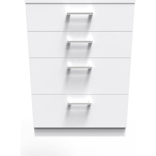 Welcome Furniture Ready Assembled Devon 4 Drawer Deep Chest In White Matt, White