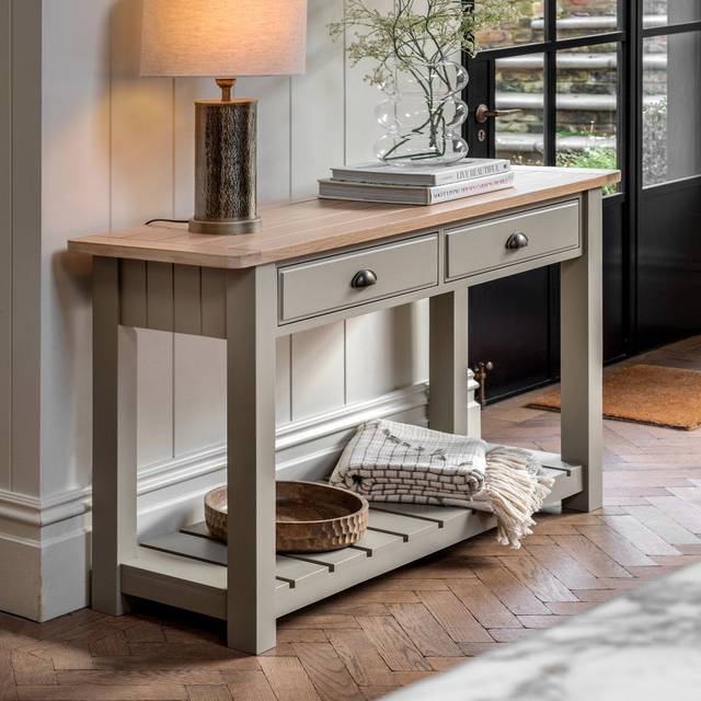 Eton Oak Console Table - Prairie - Taupe