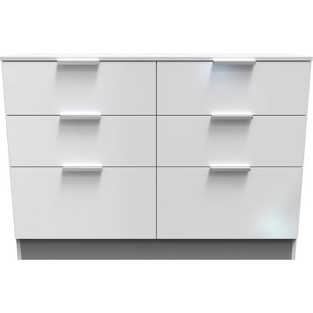 Welcome Furniture Ready Assembled Plymouth 6 Drawer Wide Chest In White, White