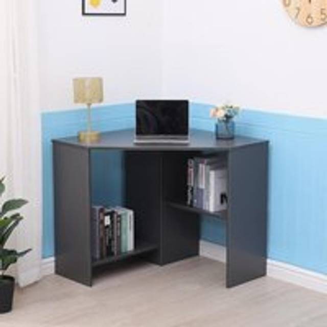 Wellington Grey Computer Desk PC Laptop Table Corner Home Office Study Gaming