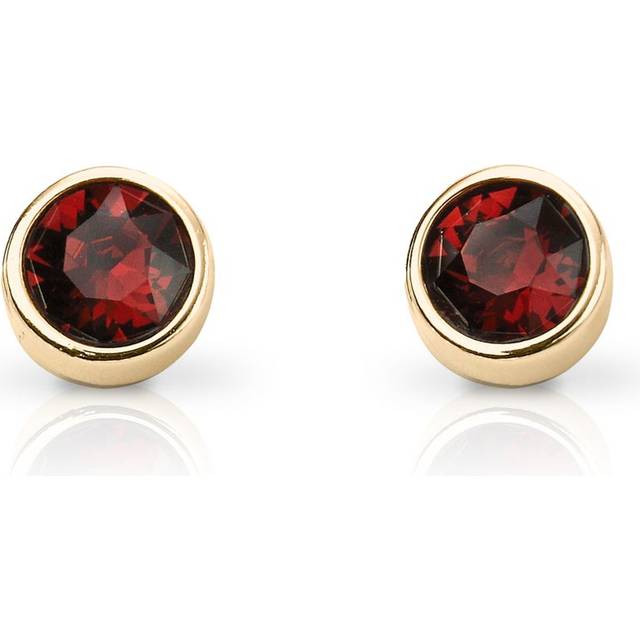 January Yellow Gold Plated Birthstone Earrings with Swarovski Crystal E1537