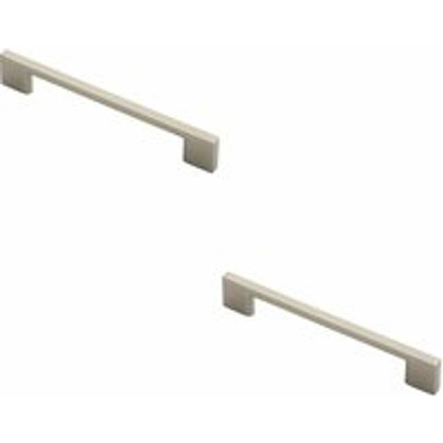 2x Slim D Shape Pull Handle 152 x 7.5mm 128mm Fixing Centres Satin Nickel