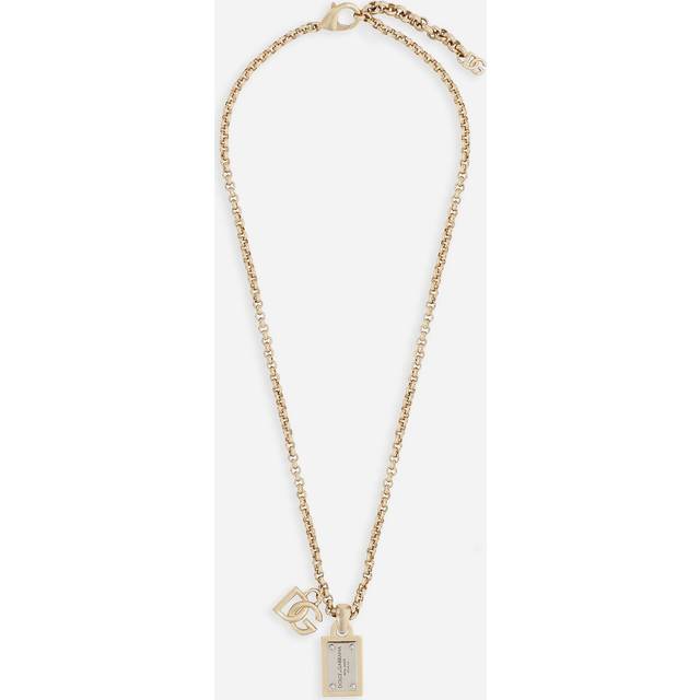 Dolce & Gabbana Link Necklace With Dg Logo And Tag - Woman Bijoux Gold Metal Onesize