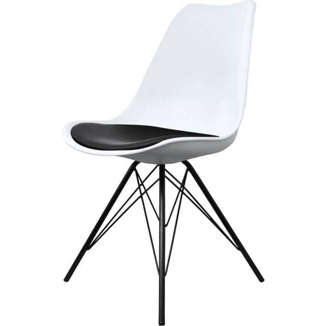 Fusion Living Soho White Plastic Dining Chair - Black