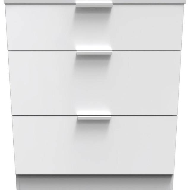 Ready Assembled Panama 3 Drawer Deep Chest - White - One Size - Swift