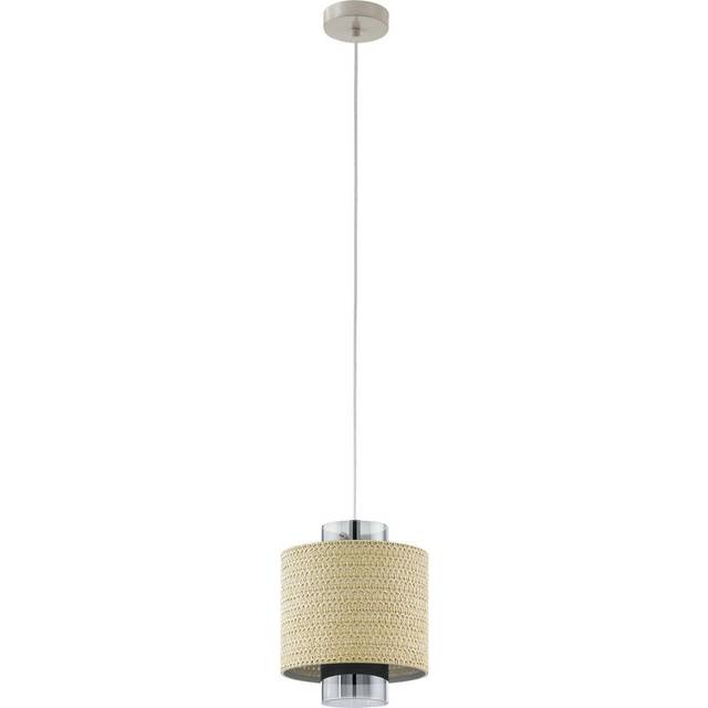 Hanging Ceiling Pendant Light Seagrass Shade & Glass E27 Hallway Feature Lamp