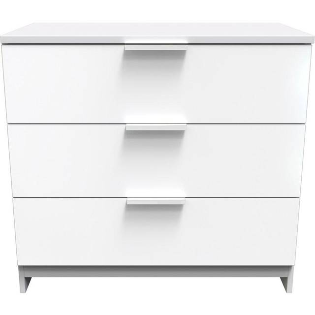 Welcome Furniture Ready Assembled Plymouth 3 Drawer Chest In White, White