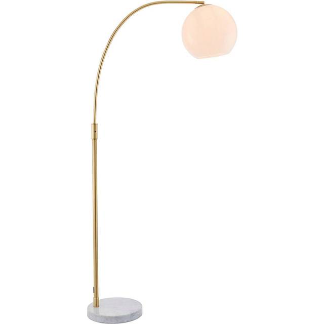 Floor Lamp Light Satin Brass & Opal Glass 40W E27 Complete Standing Lamp - One Size