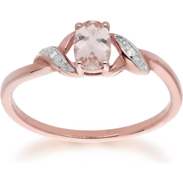 Classic Oval Morganite & Diamond Ring in 9ct Rose Gold
