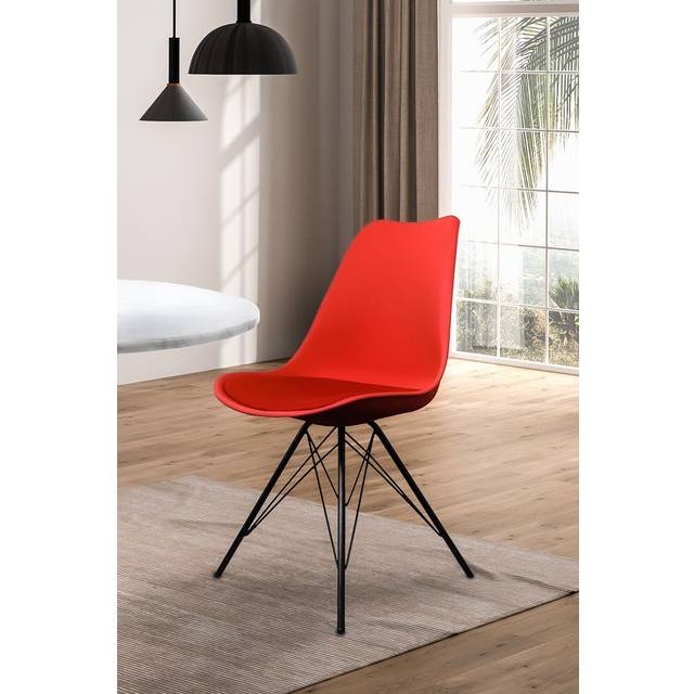 Fusion Living Soho Plastic Dining Chair - Red