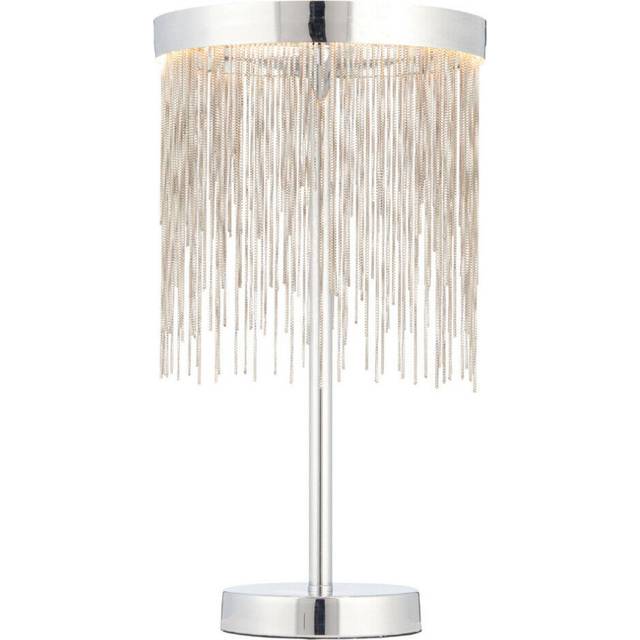 Table Lamp Chrome Plate & Silver Effect Chain 10W LED Module Bulb Included