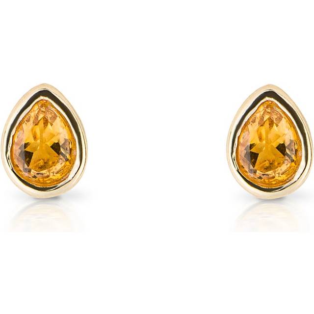 Gold Plated Birthstone November Citrine Earrings E6212