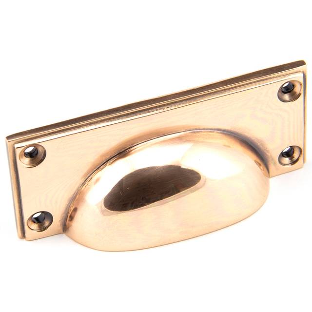 Art Deco 8.4 cm centre Cup Handle - Polished Bronze (8.4cm)