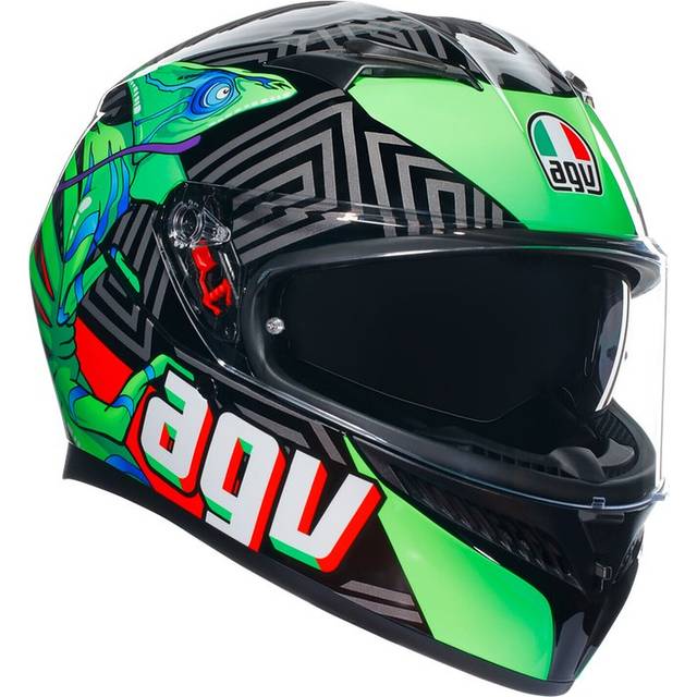 AGV K3 Kamaleon, full face helmet , color: Black/Red/Light Green , size: XXL