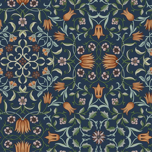 Galerie Hidden Treasures Floral Blue Wallpaper 82010, Blue