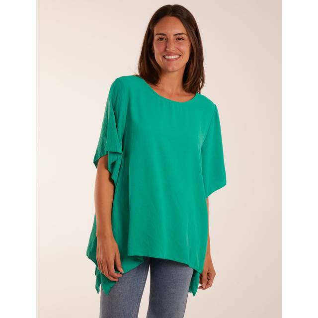 Blue Vanilla Womens Chain Detail Short Sleeve Blouse - Green - Size Small/Medium